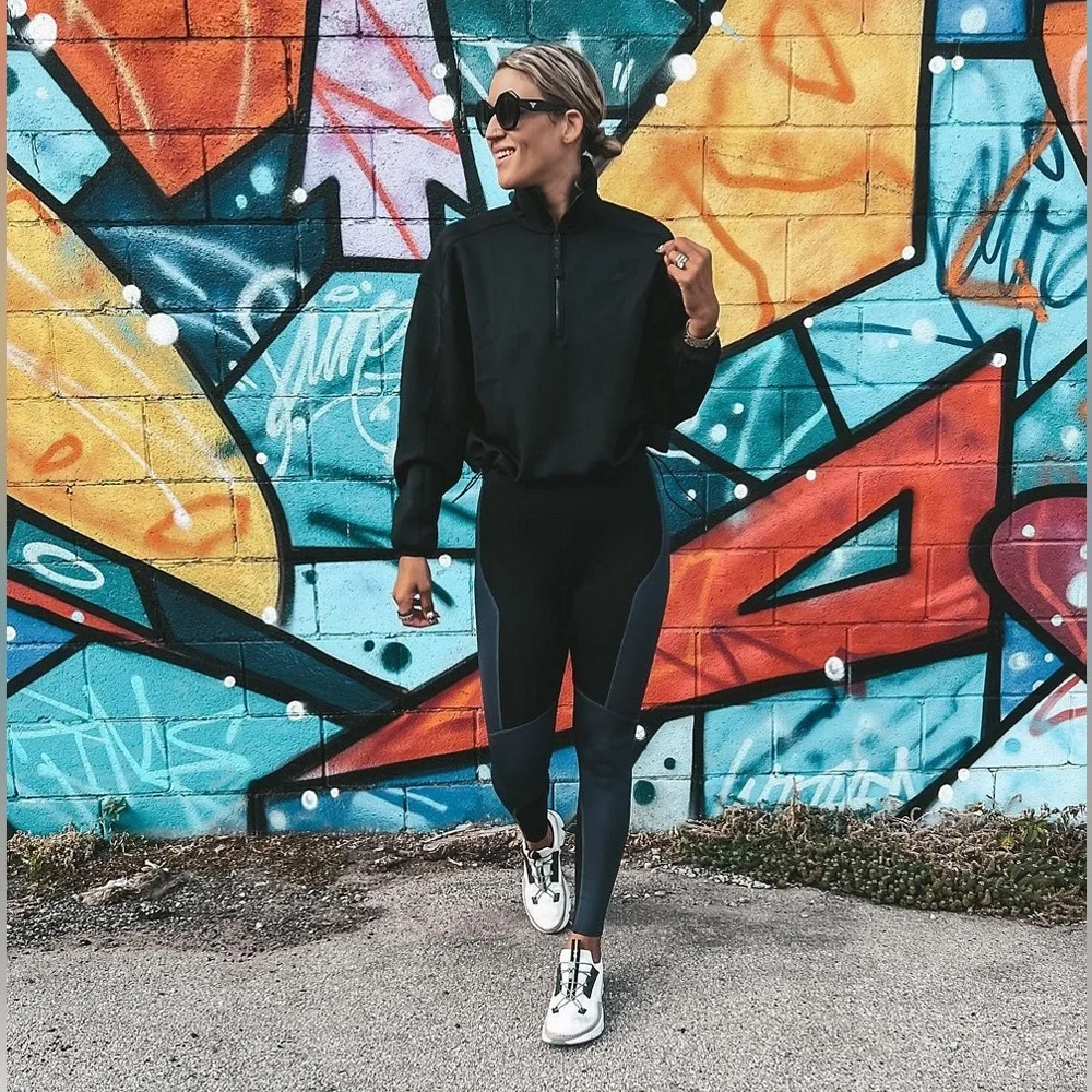 Fabletics Barrier Scuba Oversized Pullover in Black, size XS - Picture 8 of 13